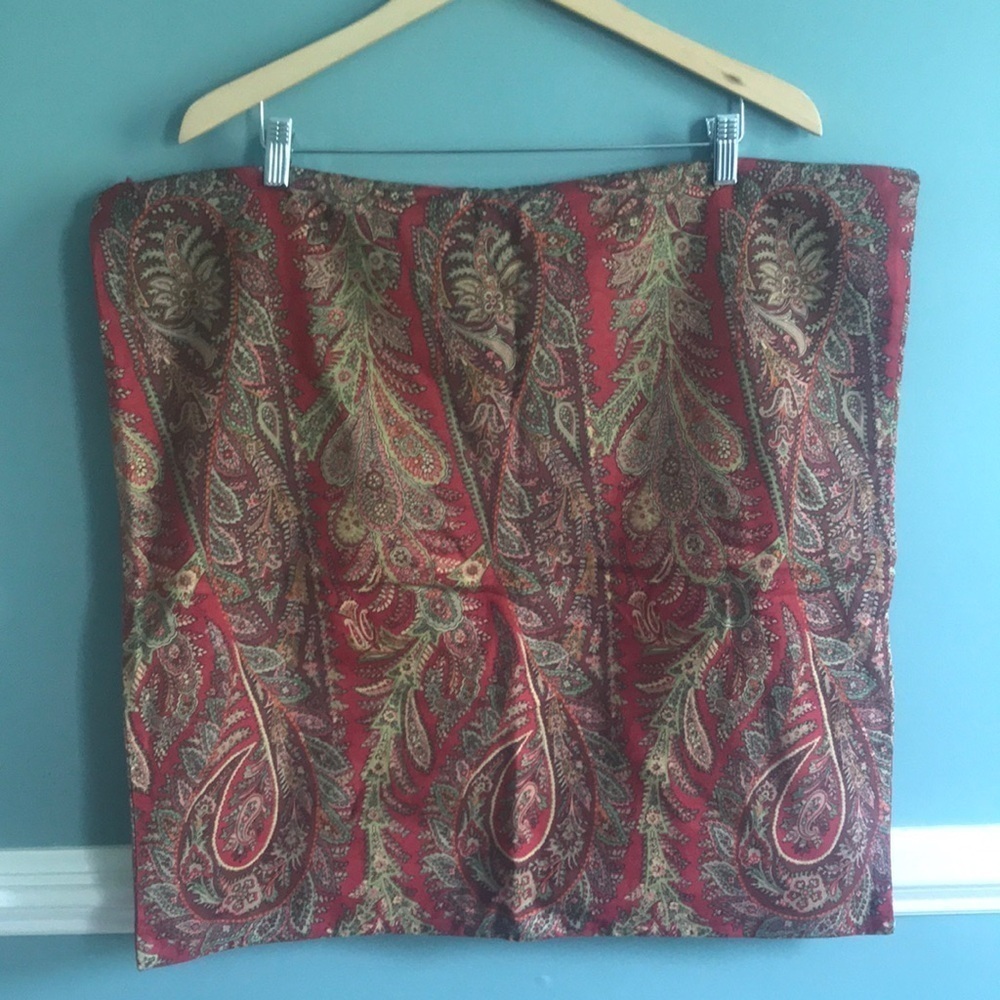 Pottery Barn Red Paisley Accent Pillow Cover